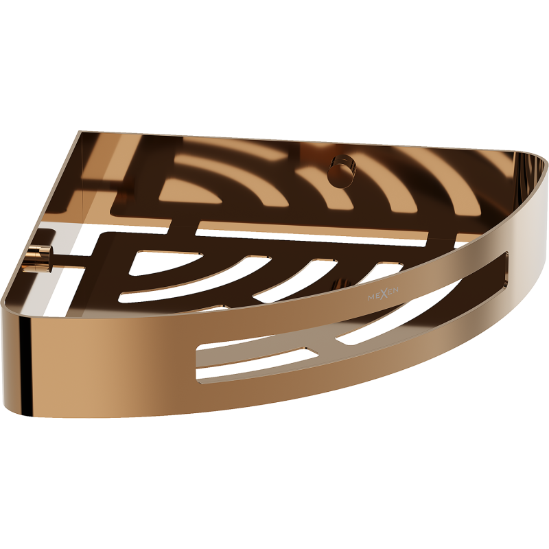 Mexen Laxo-C rohový koupelnový košík, růžové zlato - 70A8513-60