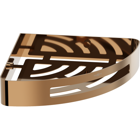 Mexen Laxo-C rohový koupelnový košík, růžové zlato - 70A8513-60