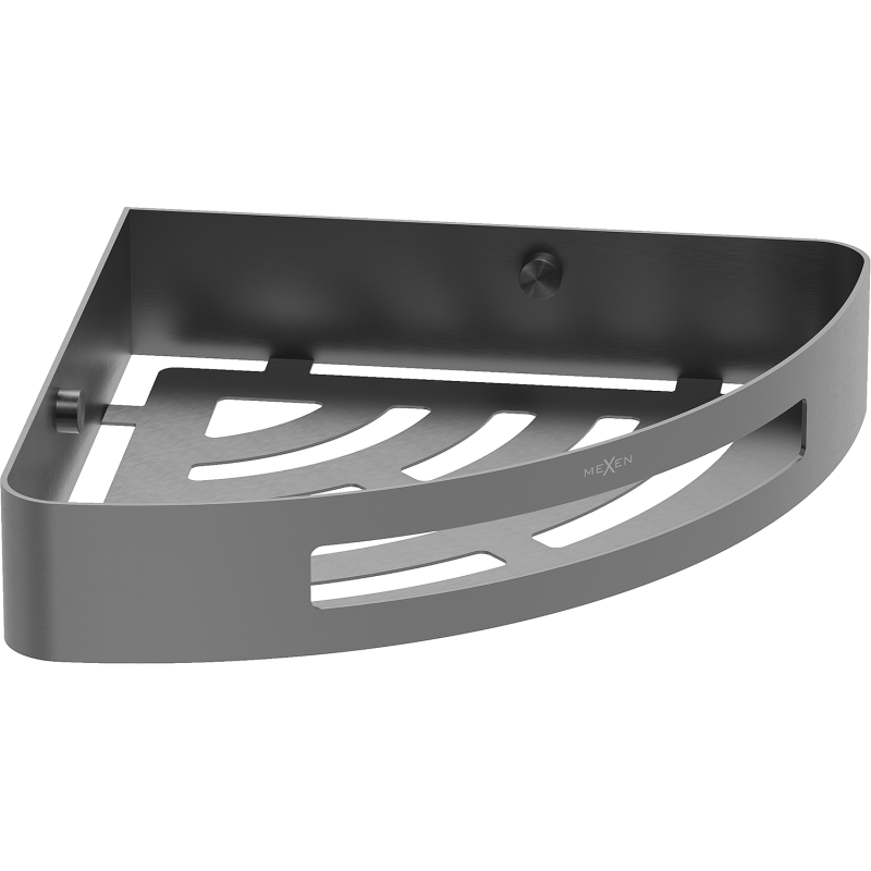 Mexen Laxo-C rohový koupelnový košík, gun gray kartáčovaný - 70A8513-66