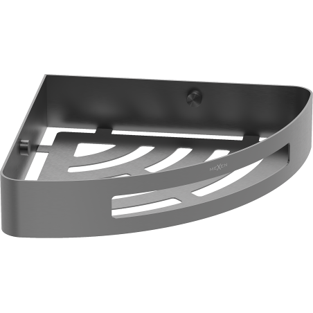 Mexen Laxo-C rohový koupelnový košík, gun gray kartáčovaný - 70A8513-66