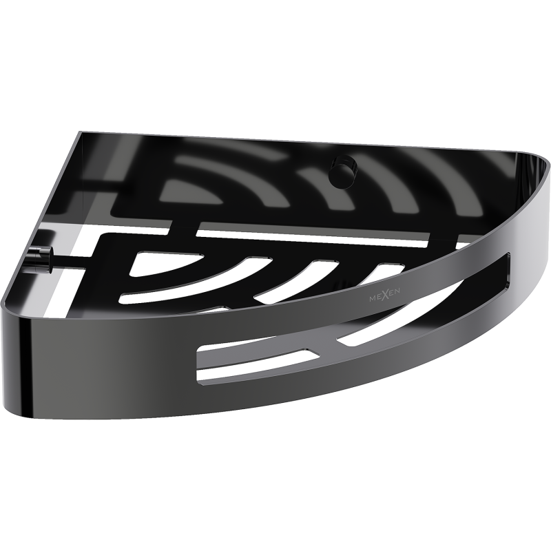 Mexen Laxo-C rohový koupelnový košík, černý chrom - 70A8513-73