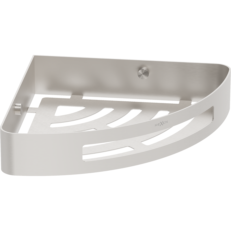 Mexen Laxo-C rohový koupelnový košík, kartáčovaný nikl - 70A8513-97