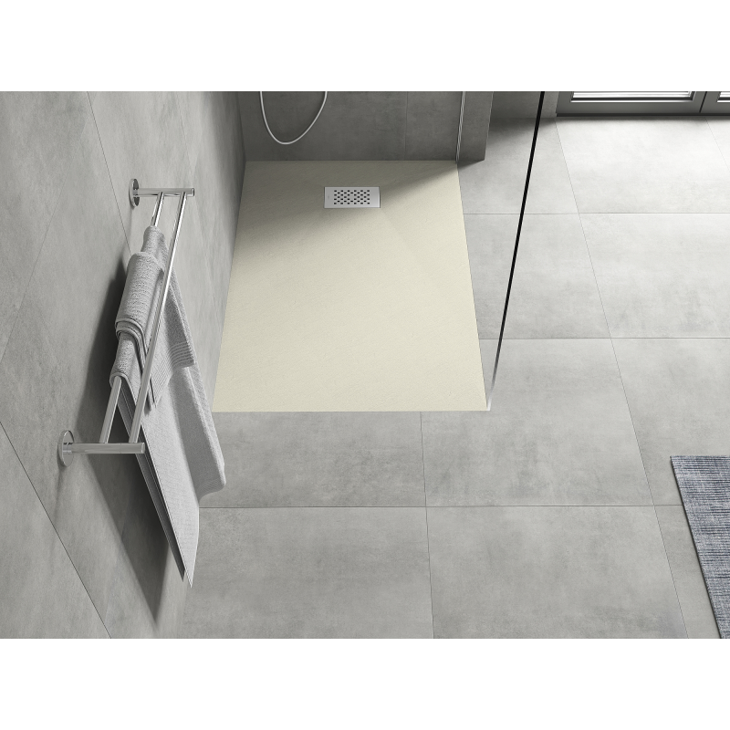 Mexen Hugo obdélníková sprchová vanička SMC 90 x 80 cm, béžová, bílý kryt - 42698090-W