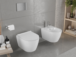 Mexen Carmen WC mísa Rimless s pomalým sklápěním slim, duroplast, bílá lesk - 30880500