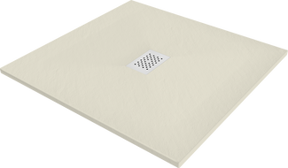 Mexen Hugo čtvercová sprchová vanička SMC 90 x 90 cm, béžová, bílý kryt - 42699090-W