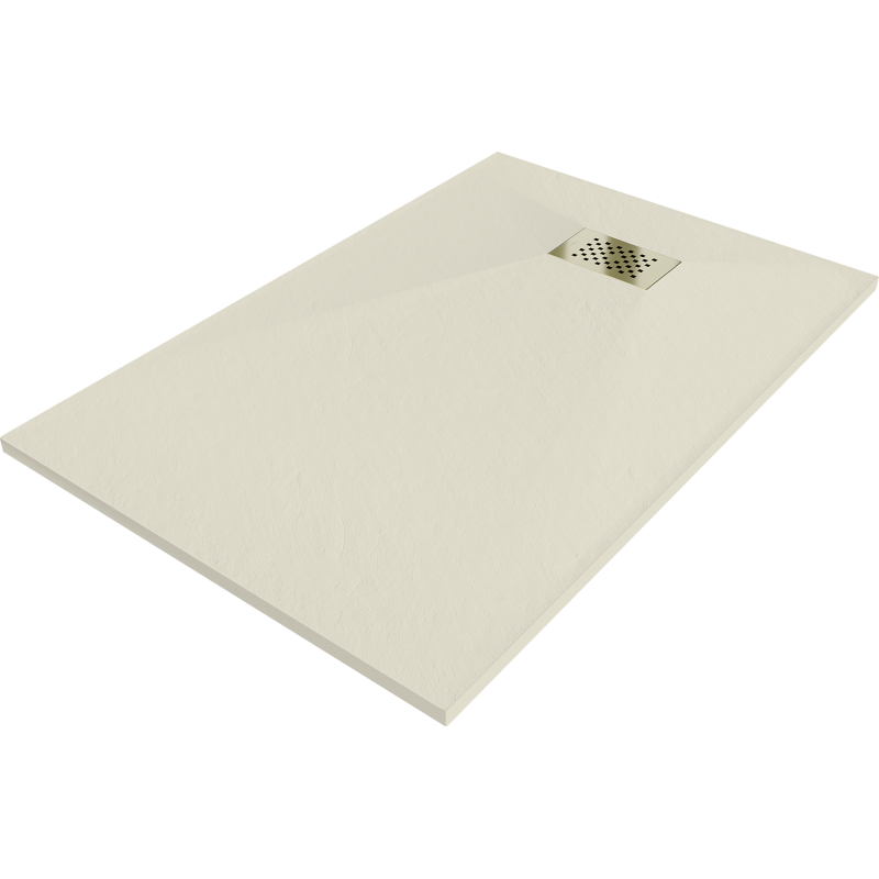 Mexen Hugo obdélníková sprchová vanička SMC 120 x 90 cm, béžová, kryt zlatý - 42699012-G