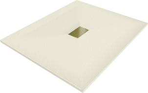 Mexen Hugo obdélníkový sprchový kout SMC 120 x 100 cm, béžový, krytka zlatá - 42691012-G