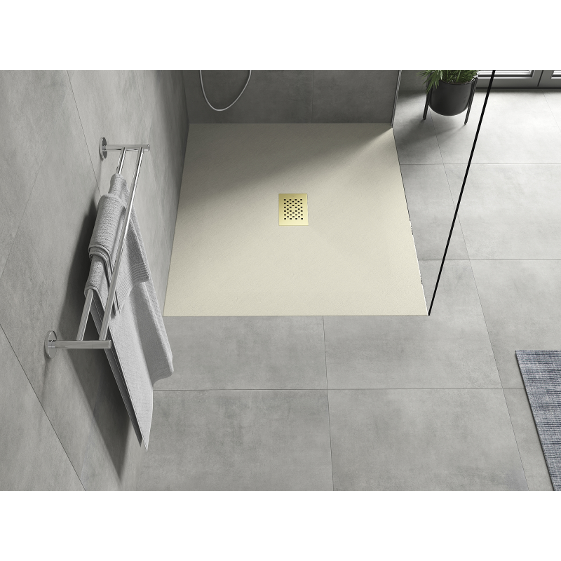 Mexen Hugo obdélníkový sprchový kout SMC 120 x 100 cm, béžový, krytka zlatá - 42691012-G