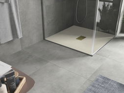 Mexen Hugo čtvercový sprchový kout SMC 100 x 100 cm, béžový, kryt zlatý - 42691010-G