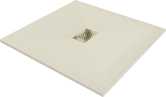Mexen Hugo čtvercový sprchový kout SMC 90 x 90 cm, béžový, kryt zlatý - 42699090-G