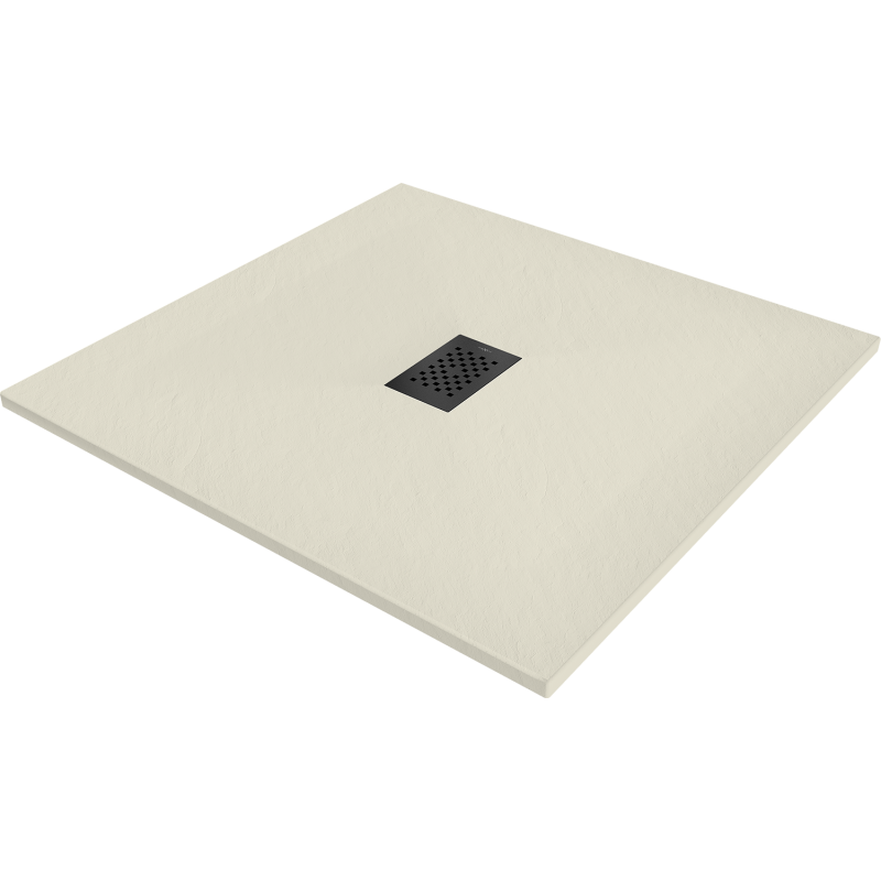 Mexen Hugo čtvercová sprchová vanička SMC 90 x 90 cm, béžová, černý kryt - 42699090-B