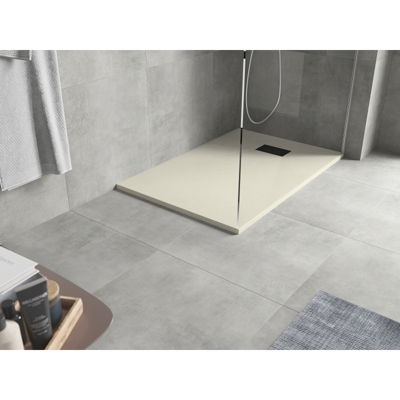 Mexen Hugo obdélníkový sprchový kout SMC 100 x 70 cm, béžový, černý kryt - 42697010-B