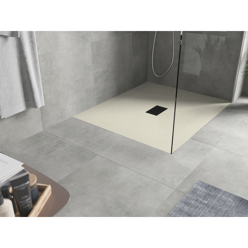 Mexen Hugo obdélníkový sprchový kout SMC 120 x 100 cm, béžový, černá krytka - 42691012-B