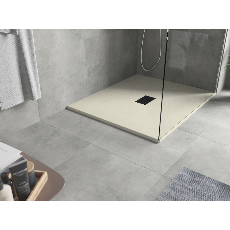 Mexen Hugo obdélníkový sprchový kout SMC 120 x 100 cm, béžový, černá krytka - 42691012-B