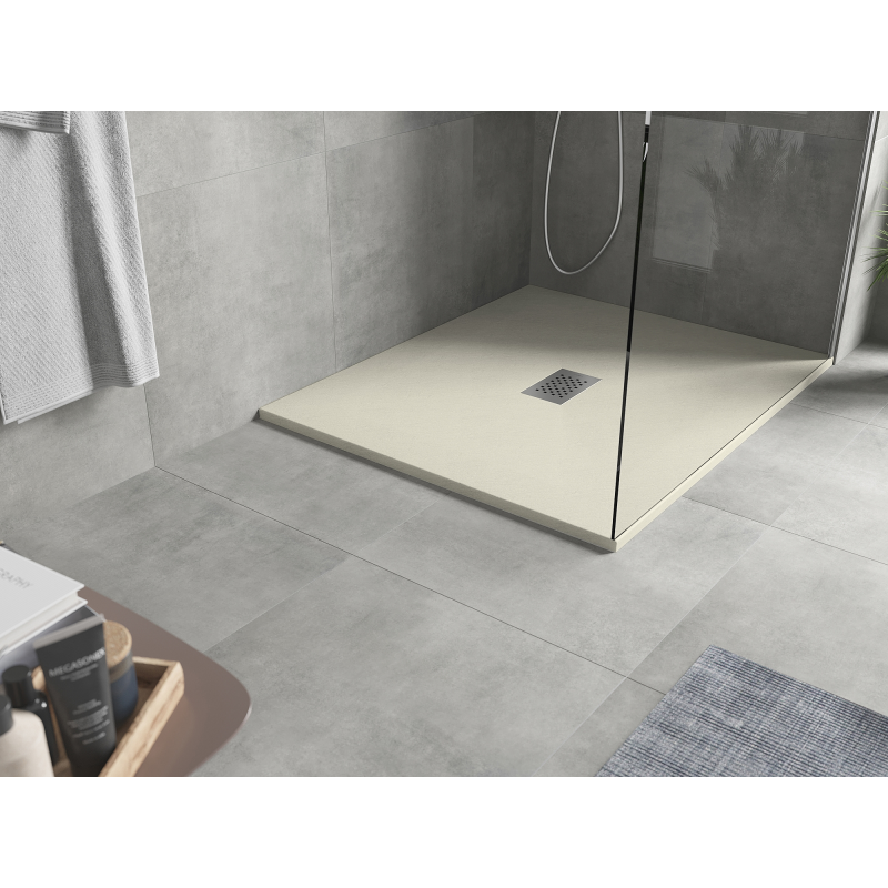 Mexen Hugo obdélníkový sprchový kout SMC 120 x 100 cm, béžový, kryt inox - 42691012-X