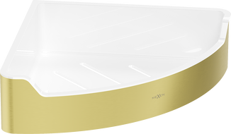 Mexen Rivon-C rohový koupelnový košík, zlatý kartáčovaný - 70A8525-55