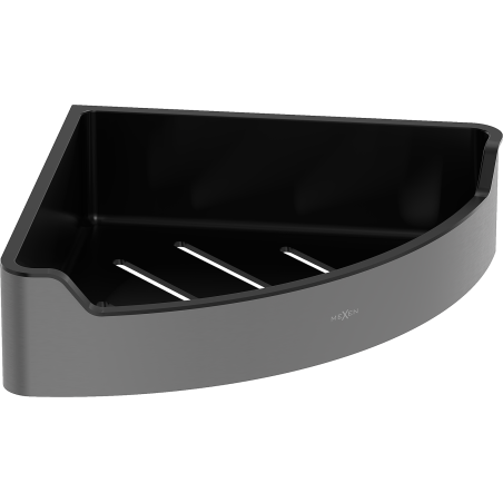 Mexen Rivon-C rohový koupelnový košík, gun gray kartáčovaný - 70A8525-66