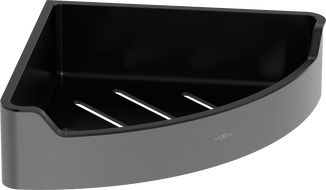 Mexen Rivon-C rohový koupelnový košík, gun gray kartáčovaný - 70A8525-66