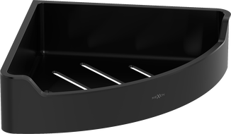 Mexen Rivon-C rohový koupelnový košík, černý - 70A8525-70