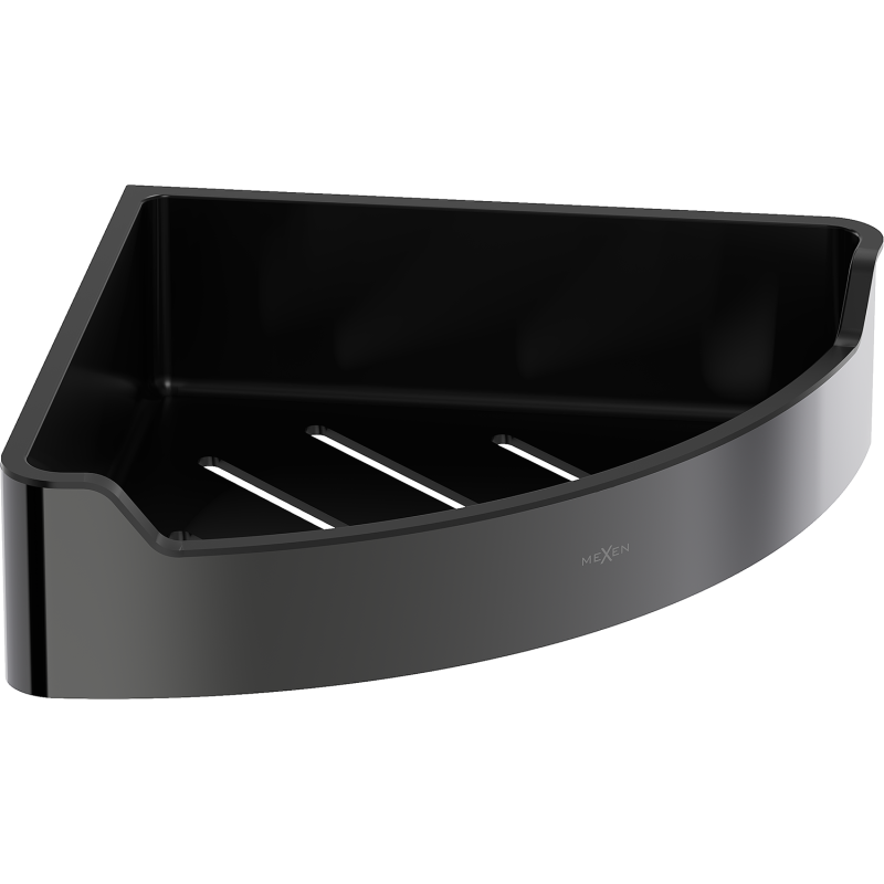 Mexen Rivon-C rohový koupelnový košík, černý chrom - 70A8525-73