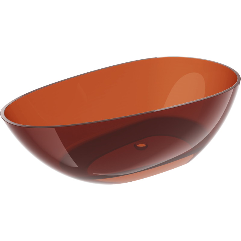 Mexen Glass volně stojící průhledná vana 170 x 85 cm, earth, chromový uzávěr - 58061708505