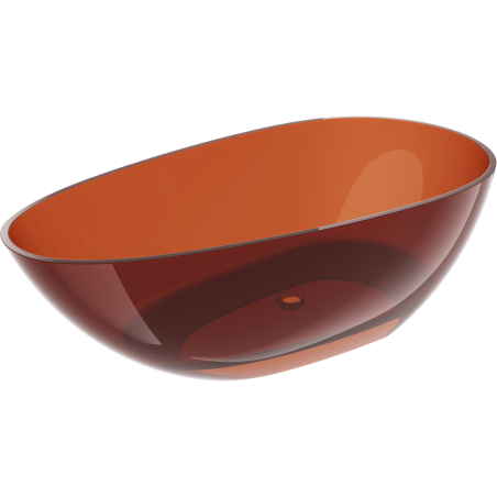 Mexen Glass volně stojící průhledná vana 170 x 85 cm, earth, chromový uzávěr - 58061708505