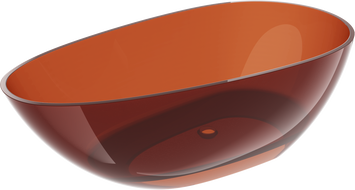 Mexen Glass volně stojící průhledná vana 170 x 85 cm, earth, chromový uzávěr - 58061708505