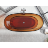 Mexen Pure volně stojící průhledná vana 170 x 80 cm, earth, chromová zátka - 58071708005
