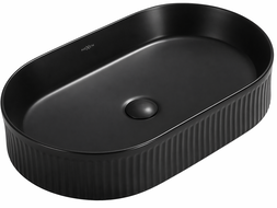 Mexen Grovo umyvadlo na desku drážkované 57 x 36 cm, černá mat - 22305785