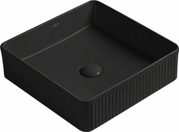 Mexen Grovo umyvadlo na desku rýhované 41 x 41 cm, černá mat - 22304185