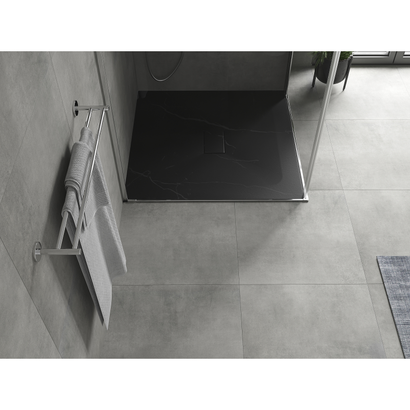Mexen Hugo čtvercová sprchová vanička SMC 100 x 100 cm, černý kámen - 42751010