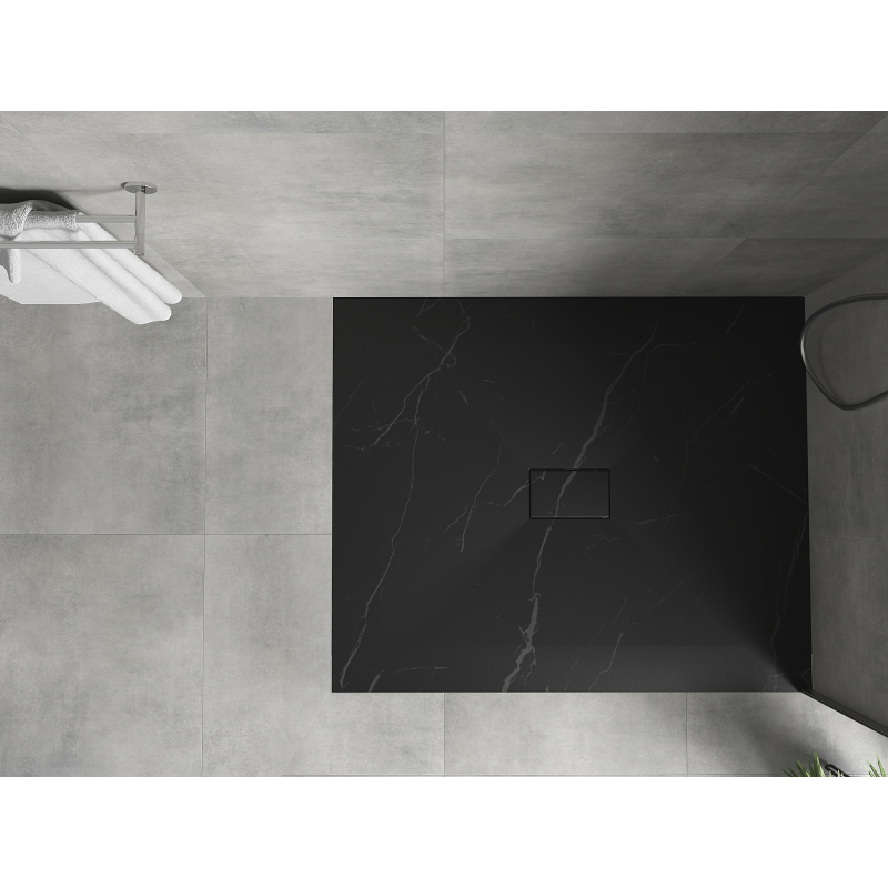 Mexen Hugo obdélníkový sprchový kout SMC 120 x 100 cm, černý kámen - 42751012