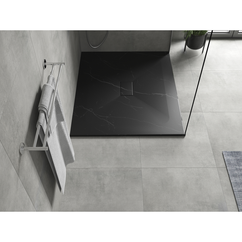 Mexen Hugo obdélníkový sprchový kout SMC 120 x 100 cm, černý kámen - 42751012
