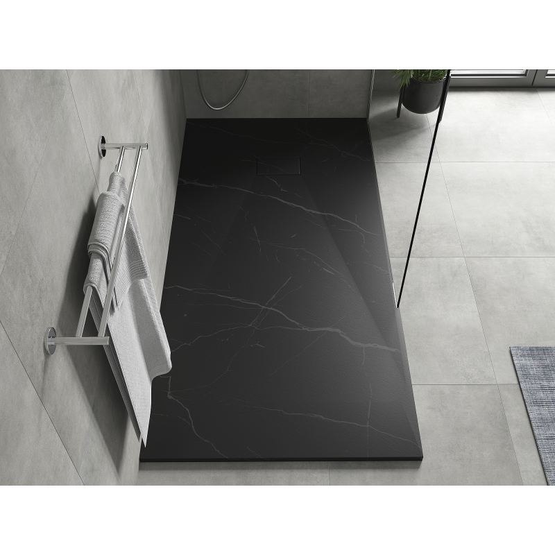 Mexen Hugo obdélníkový sprchový kout SMC 180 x 90 cm, černý kámen - 42759018