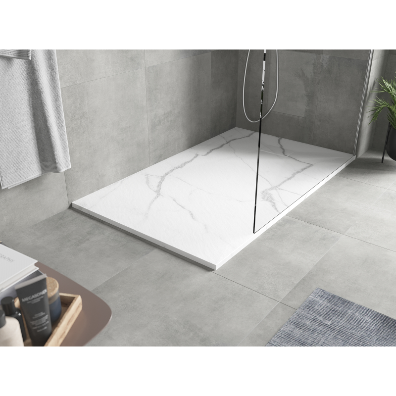 Mexen Hugo obdélníkový sprchový kout SMC 160 x 80 cm, bílý kámen - 42158016