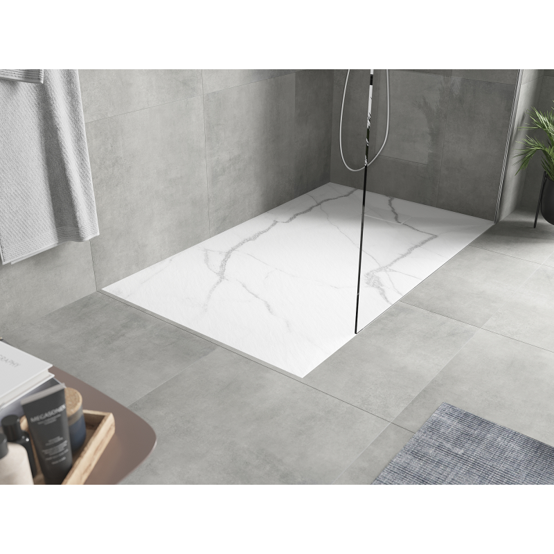 Mexen Hugo obdélníkový sprchový kout SMC 150 x 90 cm, bílý kámen - 42159015