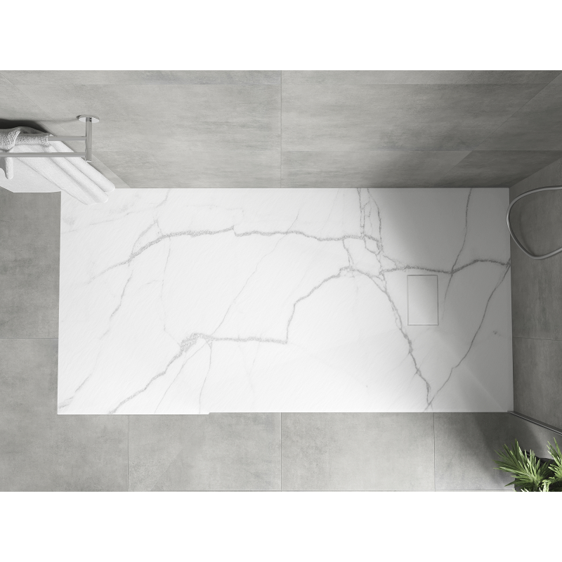 Mexen Hugo obdélníkový sprchový kout SMC 180 x 80 cm, bílý kámen - 42158018