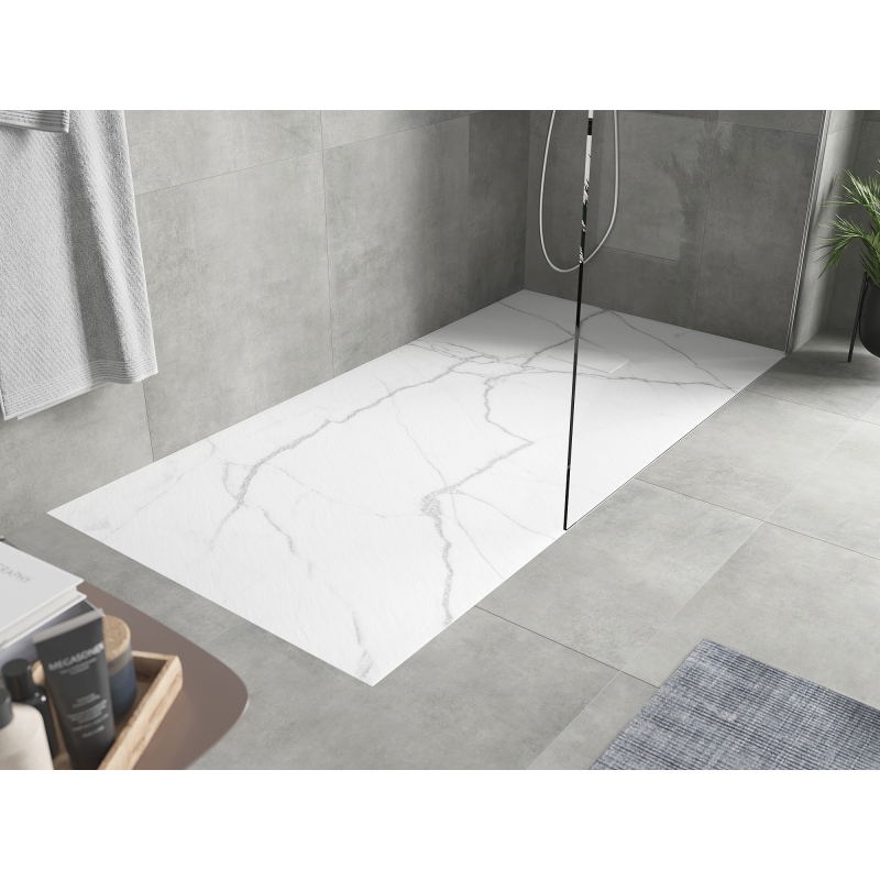 Mexen Hugo obdélníkový sprchový kout SMC 170 x 90 cm, bílý kámen - 42159017