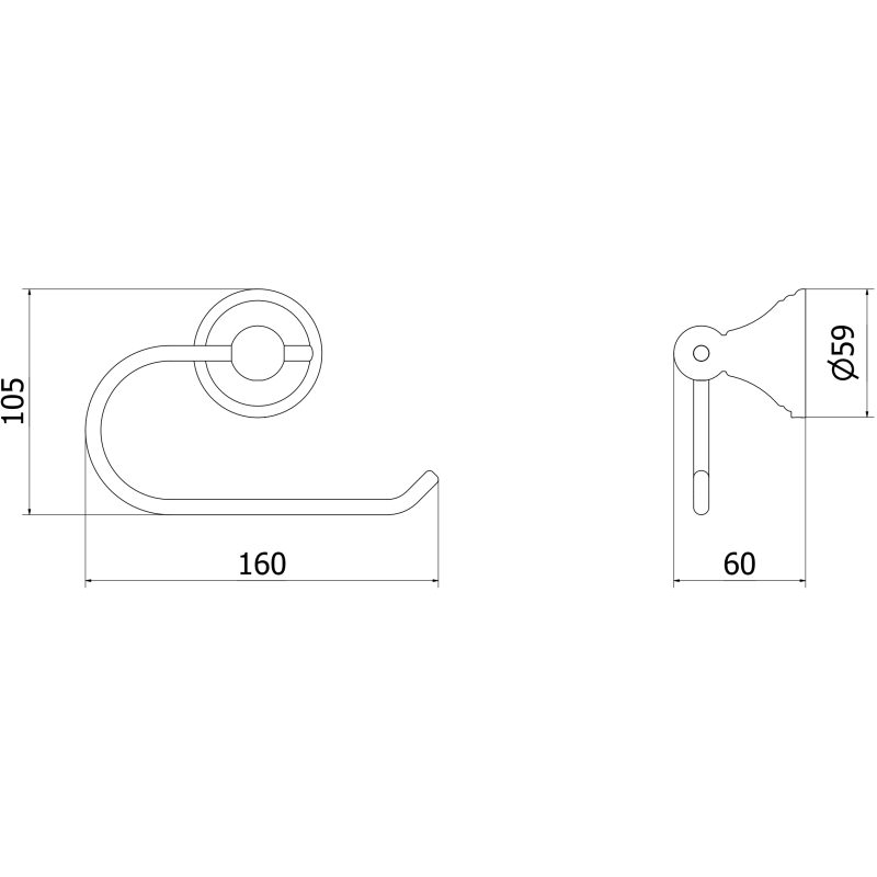 Mexen Lusso držák na toaletní papír, černý antický - 70A16823-79