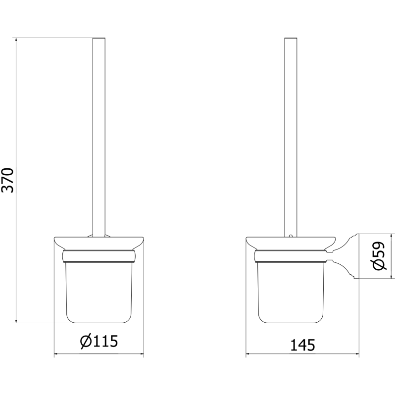 Mexen Lusso toaletní kartáč, starožitná hnědá - 70A16871-30