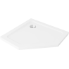 Mexen Flat slim pětiúhelníkový sprchový kout 100 x 100 cm, bílý, sifon chrom - 41P101010