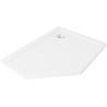 Mexen Flat pětiúhelníkový sprchový kout slim pravý 100 x 80 cm, bílý, sifon chrom - 41P108010R