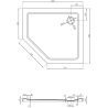 Mexen Flat sprchová vanička pětiúhelníková slim pravá 100 x 90 cm, černá, sifon chrom - 41P709010R