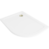 Mexen Flat sprchová vanička půlkruhová slim levá 120 x 80 cm, bílá, sifon zlatý - 41108012L-G