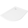 Mexen Flat polokruhový sprchový kout slim pravý 100 x 80 cm, bílý, sifon chrom - 41108010P