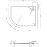 Mexen Flat polokruhový sprchový kout slim pravý 100 x 80 cm, bílý, sifon chrom - 41108010P