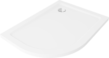 Mexen Flat půlkruhový sprchový kout slim pravý 120 x 90 cm, bílý, sifon chrom - 41109012P