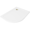 Mexen Flat sprchová vanička půlkruhová slim pravá 120 x 90 cm, bílá, sifon zlatý - 41109012P-G