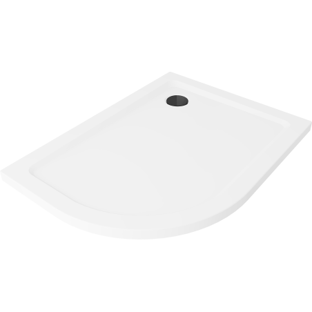 Mexen Flat polokruhový sprchový kout slim pravý 120 x 90 cm, bílý, sifon černý - 41109012P-B