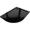 Mexen Flat půlkruhový sprchový kout slim pravý 100 x 90 cm, černý, černý sifon - 41709010P-B